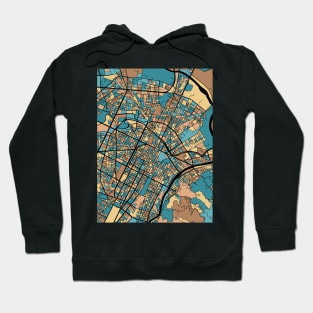 Turin Map Pattern in Mid Century Pastel Hoodie